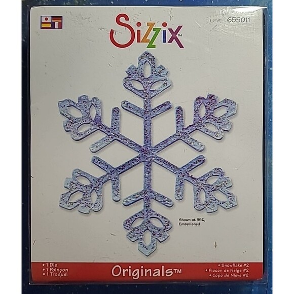 Sizzix Originals SNOWFLAKE #2 Die 655011 Winter Snow Holiday 4 1/4" - Picture 1 of 2